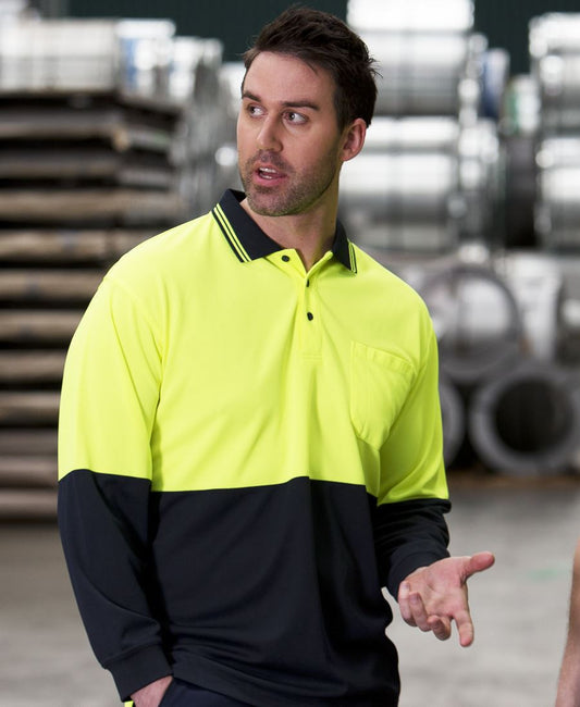 JB's Wear-JB's Hi Vis Long Sleeve Trad Polo - Adults--Uniform Wholesalers - 1