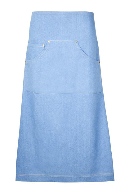 Ramo-Ramo Denim Full Length Apron (new)-Light Blue-Uniform Wholesalers - 3