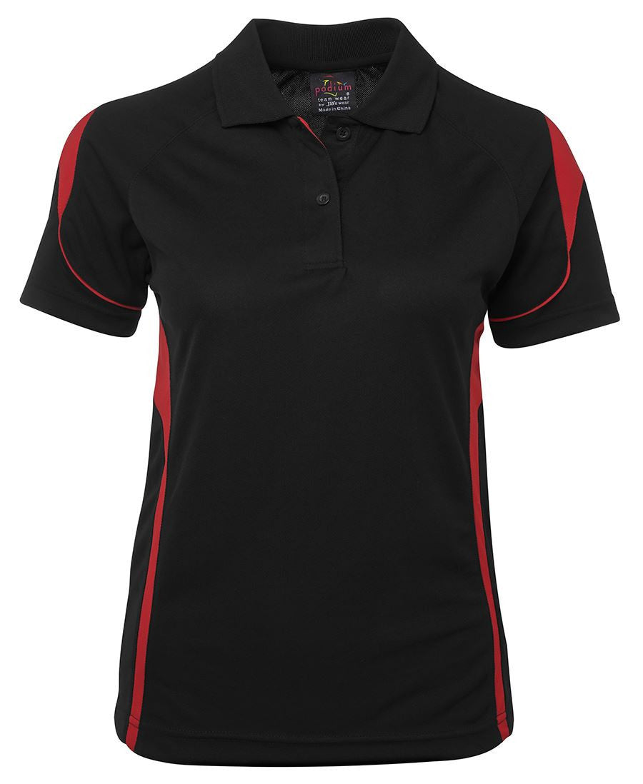 JB's Wear-JB's Podium Ladies Bell Polo 1st( 11 colour)-Black/Red / 8-Uniform Wholesalers - 10