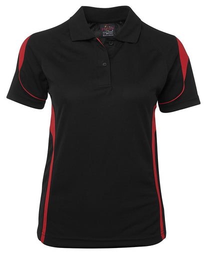 JB's Wear-JB's Podium Ladies Bell Polo 1st( 11 colour)-Black/Red / 8-Uniform Wholesalers - 10