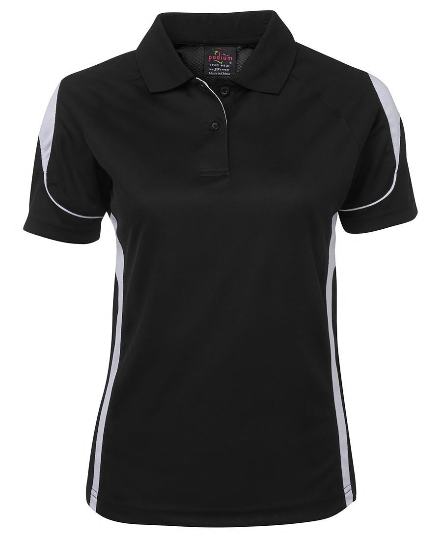 JB's Wear-JB's Podium Ladies Bell Polo 1st( 11 colour)-Black/White / 8-Uniform Wholesalers - 2