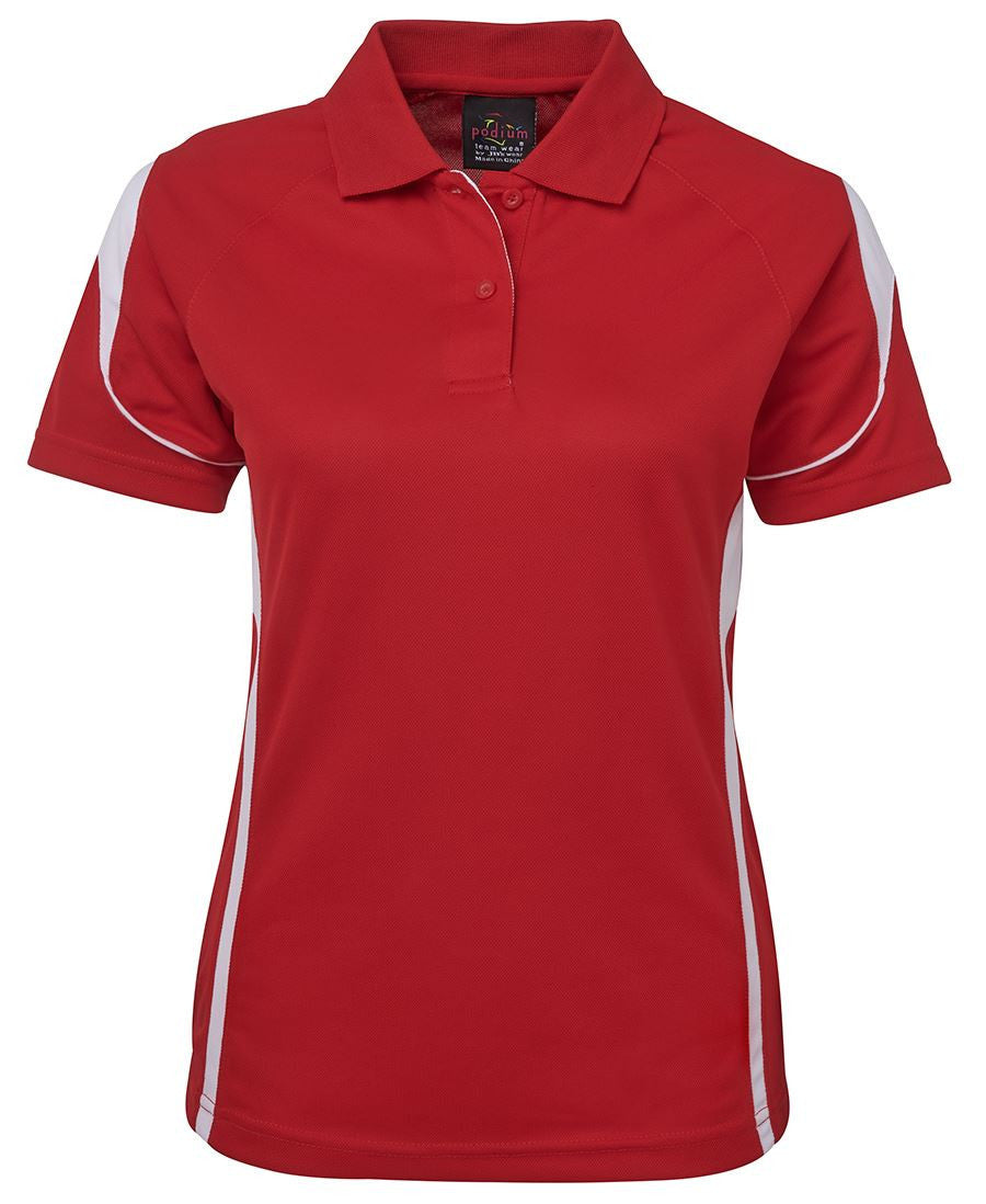 JB's Wear-JB's Podium Ladies Bell Polo 1st( 11 colour)-Red/White / 8-Uniform Wholesalers - 8