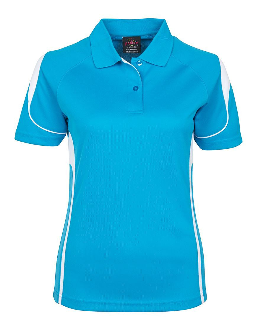 JB's Wear-JB's Podium Ladies Bell Polo 2nd( 6 colour)-Aqua/White / 8-Uniform Wholesalers - 3