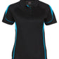JB's Wear-JB's Podium Ladies Bell Polo 1st( 11 colour)-Black/Aqua / 8-Uniform Wholesalers - 4