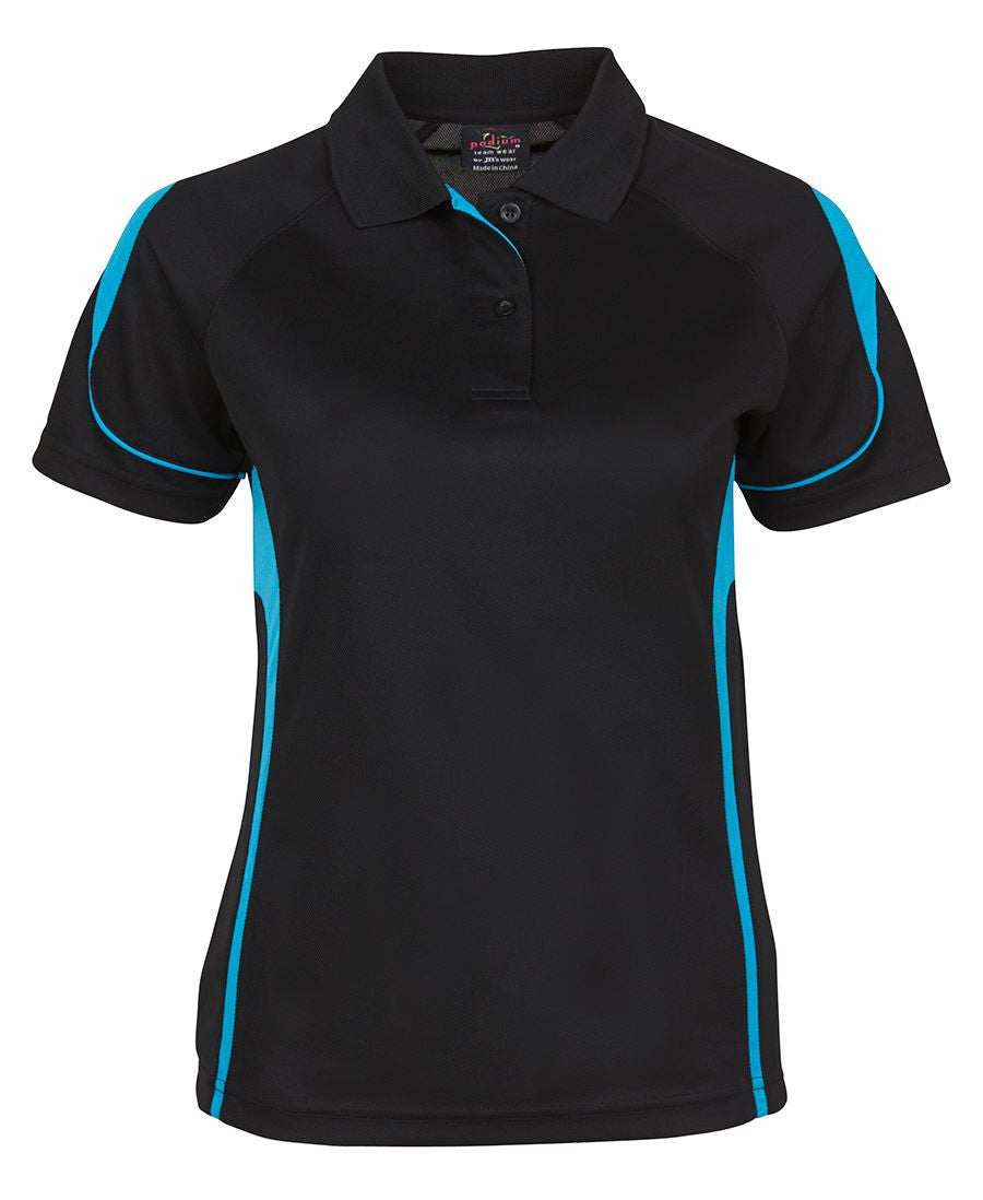 JB's Wear-JB's Podium Ladies Bell Polo 1st( 11 colour)-Black/Aqua / 8-Uniform Wholesalers - 4