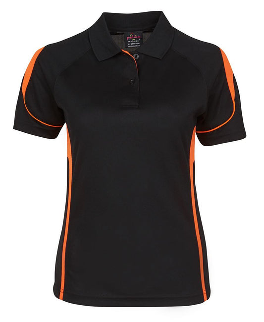 JB's Wear-JB's Podium Ladies Bell Polo 2nd( 6 colour)-Black/Orange / 8-Uniform Wholesalers - 2