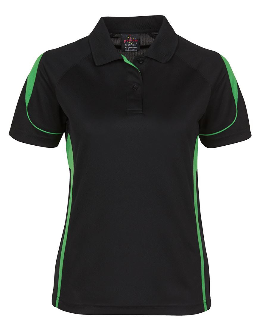 JB's Wear-JB's Podium Ladies Bell Polo 1st( 11 colour)-Black/Pea Green / 8-Uniform Wholesalers - 5