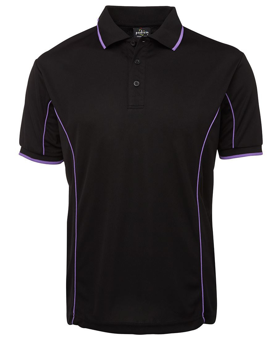 JB's Wear-JB's Podium Short Sleeve Piping Polo - Adults 2nd (10 Colour)-Black/Purple / S-Uniform Wholesalers - 5