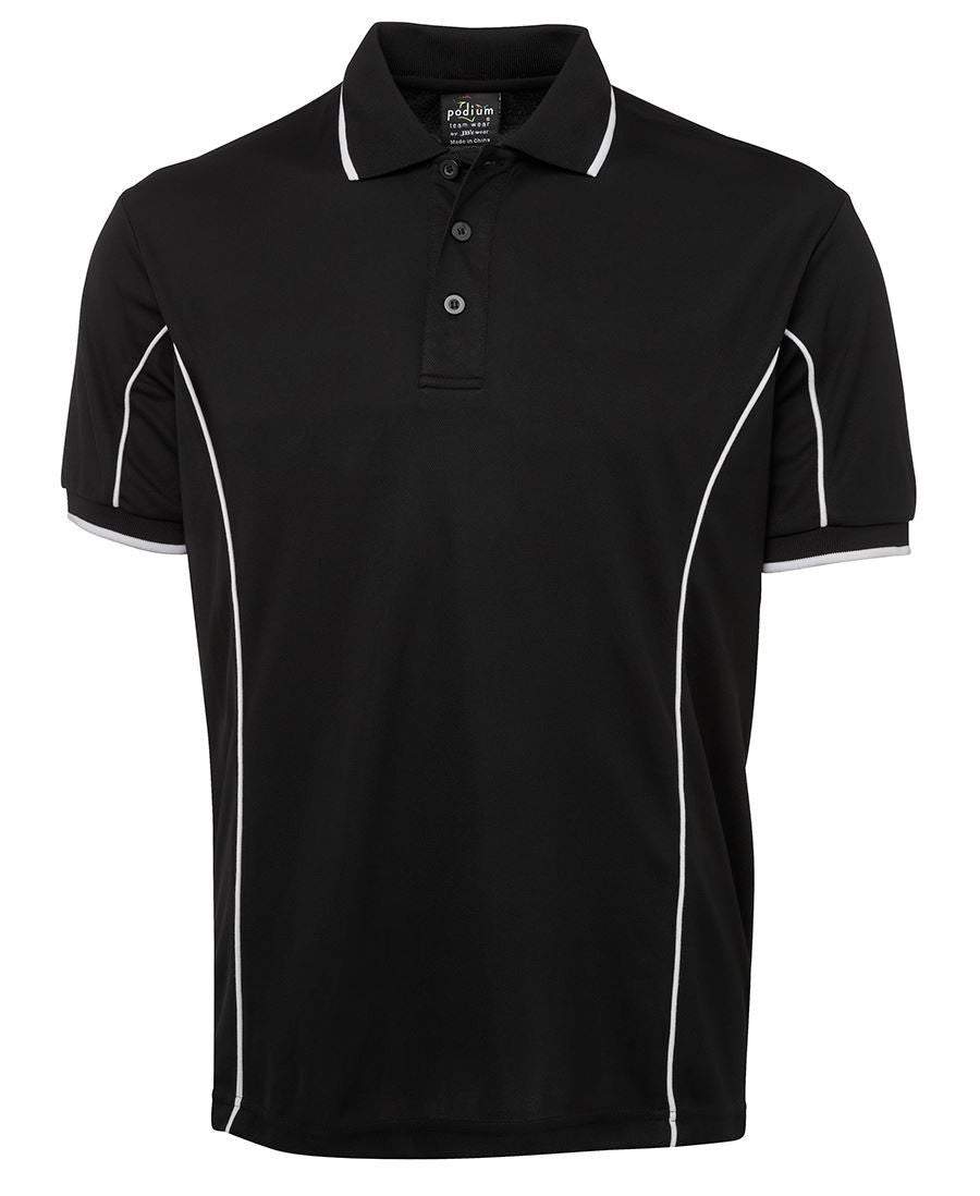 JB's Wear-JB's Podium Short Sleeve Piping Polo - Adults 2nd (10 Colour)-Black/White / S-Uniform Wholesalers - 7