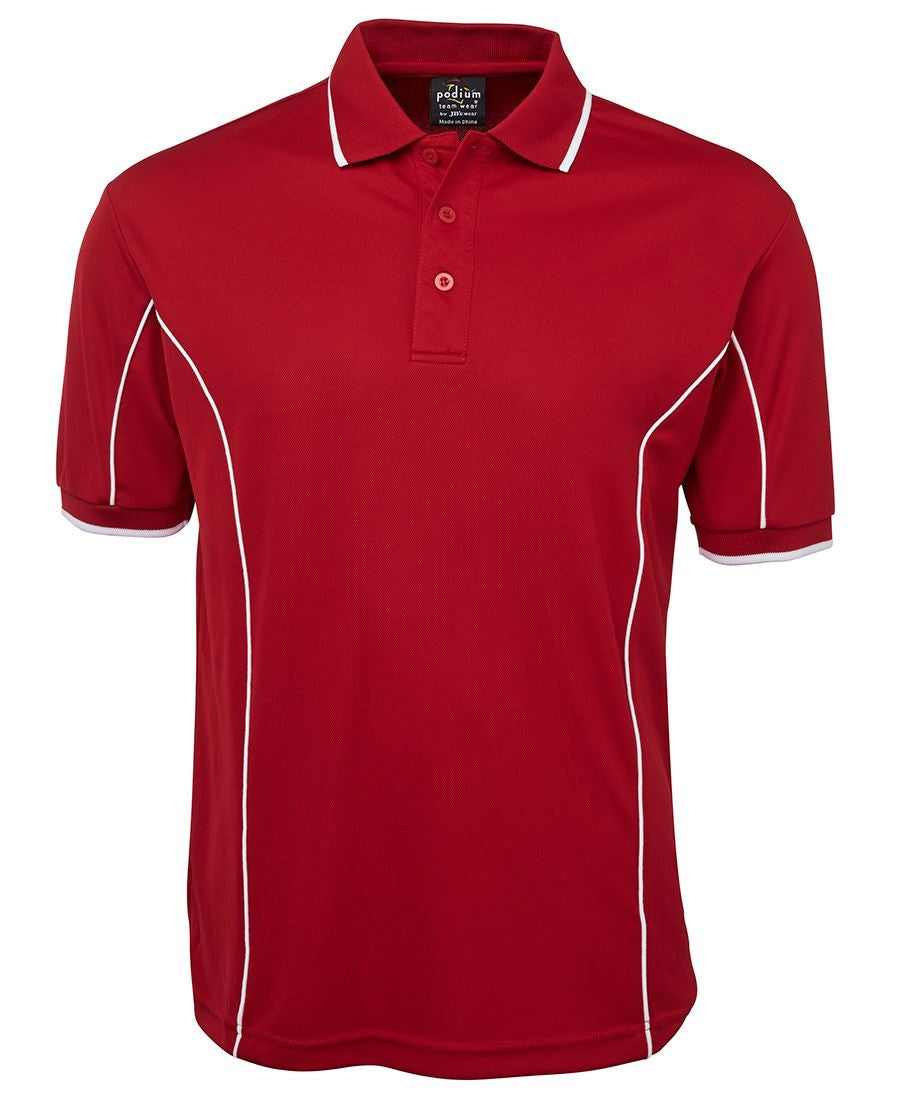 JB's Wear-JB's Adults  Short Sleeve Piping Polo - 1st (10 Colour)-Dark Red/White / S-Uniform Wholesalers - 11