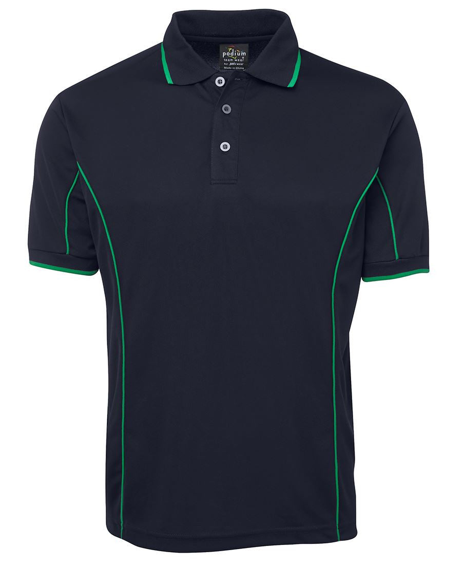 JB's Wear-JB's Adults  Short Sleeve Piping Polo - 1st (10 Colour)-Navy/Green / S-Uniform Wholesalers - 5
