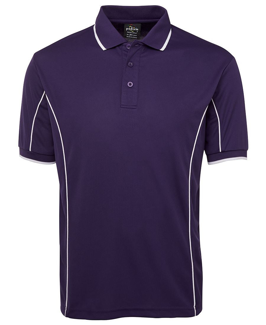 JB's Wear-JB's Adults  Short Sleeve Piping Polo - 1st (10 Colour)-Purple/White / S-Uniform Wholesalers - 7