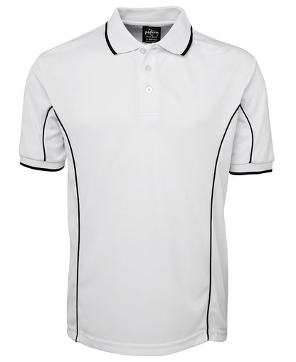 JB's Wear-JB's Adults  Short Sleeve Piping Polo - 1st (10 Colour)-White/Navy / S-Uniform Wholesalers - 10