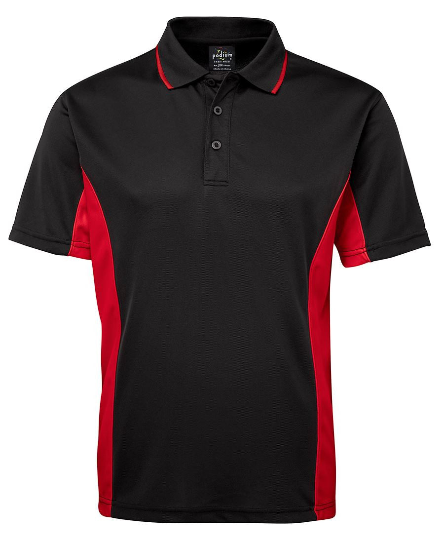 JB's Wear-JB's Podium Contrast Polo Adult(1st 12 colours)-Black/Red / S-Uniform Wholesalers - 2