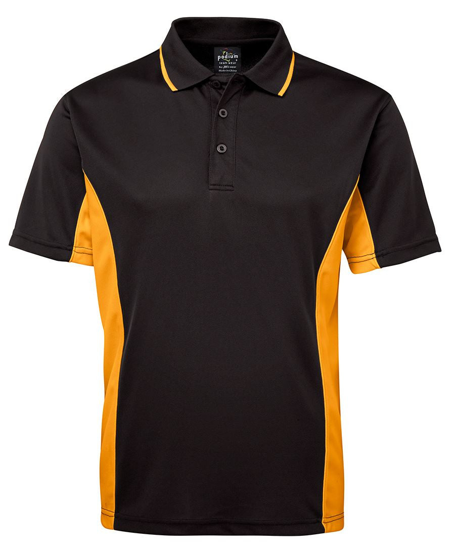 JB's Wear-JB's Podium Contrast Polo Adult(1st 12 colours)-Black/Gold / S-Uniform Wholesalers - 4