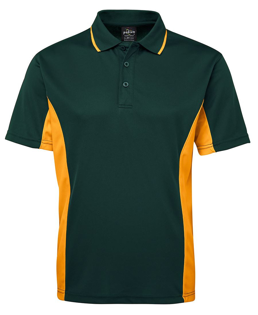 JB's Wear-JB's Podium Contrast Polo Adult(1st 12 colours)-Forest/Gold / S-Uniform Wholesalers - 6