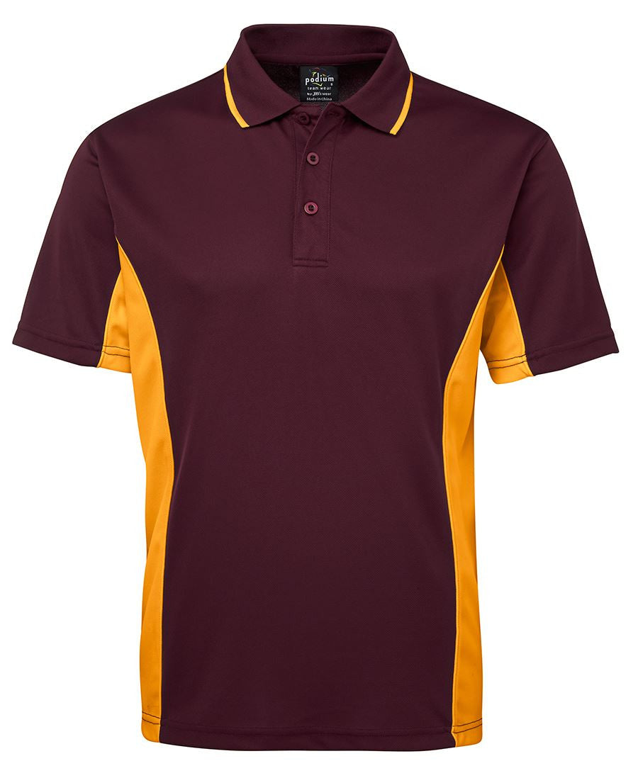 JB's Wear-JB's Podium Contrast Polo Adult(1st 12 colours)-Maroon/Gold / S-Uniform Wholesalers - 9