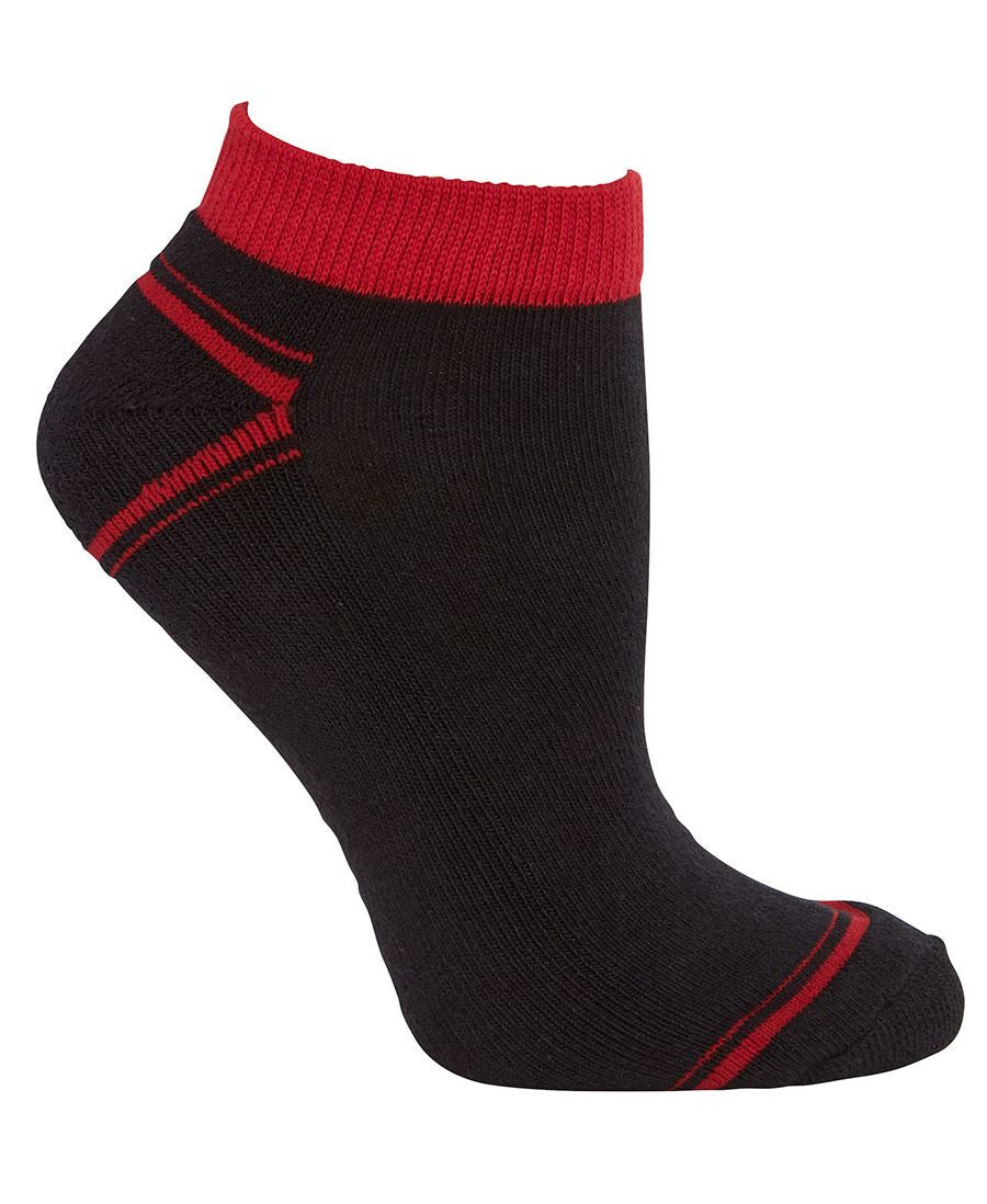 JB's Wear-JB's Sport Ankle Sock (5 Pack)-Black/Red / King-Uniform Wholesalers - 2
