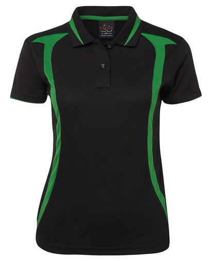 JB's Wear-JB's Podium Ladies Swirl Polo-Black/Pea Green / 8-Uniform Wholesalers - 2