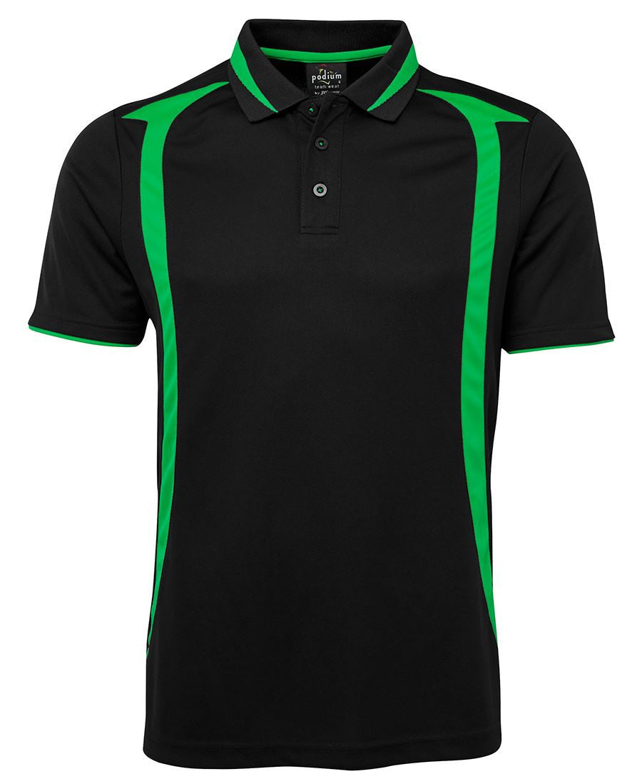 JB's Wear-JB's Adults Swirl Polo-Black/Pea Green / S-Uniform Wholesalers - 2