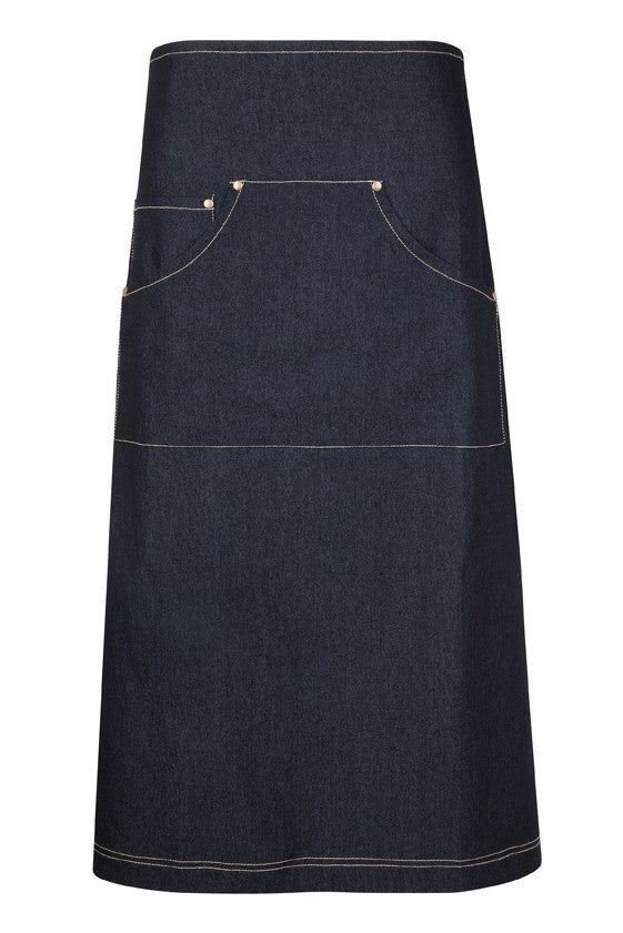 Ramo-Ramo Denim Full Length Apron (new)-Black-Uniform Wholesalers - 2