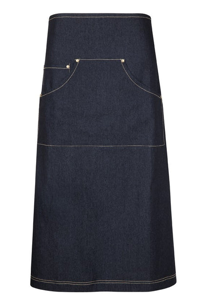 Ramo-Ramo Denim Full Length Apron (new)-Black-Uniform Wholesalers - 2