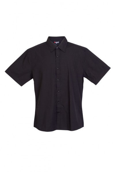 Ramo-Ramo Mens Short Sleeve Shirts-Black / S-Uniform Wholesalers - 2