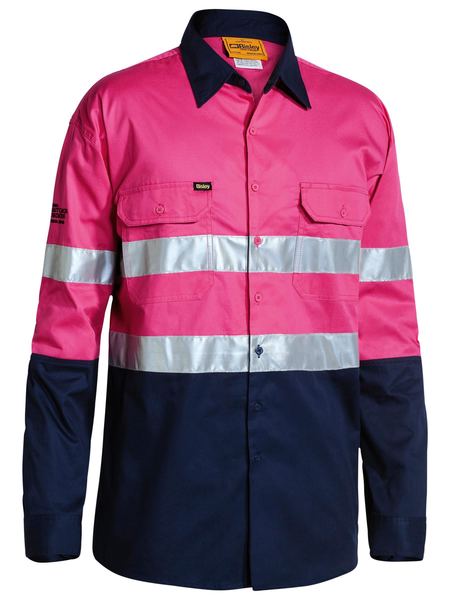 Bisley Taped Hi Vis Cool Lightweight Shirt - Long Sleeve (BS6896)