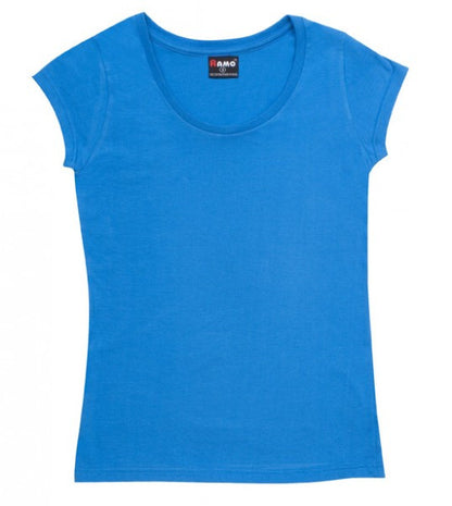 Ramo-Ramo Ladies Jersey Scoop Neck Tee-Azure / 8-Uniform Wholesalers - 3