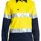 Bisley Womens 3M Taped Two Tone Hi Vis Cool Lightweight Shirt - Long Sleeve (BL6896)