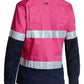 Bisley Womens 3M Taped Two Tone Hi Vis Cool Lightweight Shirt - Long Sleeve (BL6896)