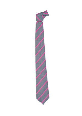 Biz Corporates Mens Single Contrast Stripe Tie (99102) Clearance