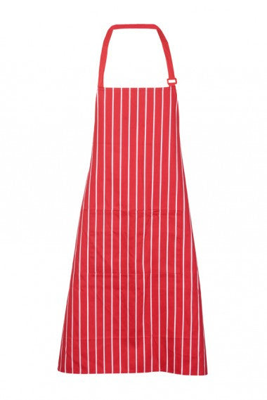 Ramo-Ramo Stripe Apron - Full Bib-82cm*90cm / Red/White-Uniform Wholesalers - 4