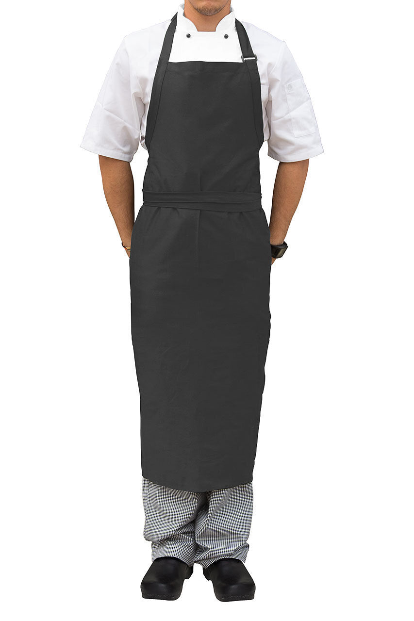 Chef Works Large Adjustable Bib Apron No Pockets-(A111)