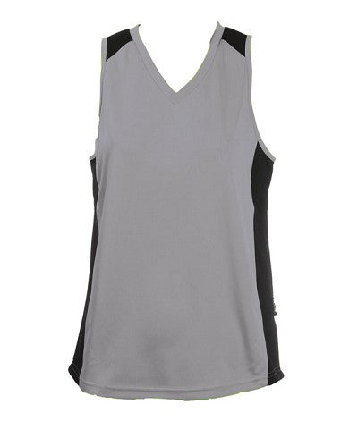 Australian Spirit-Aus Spirt Olympikool Ladies Singlet 1st ( 10 Colour )-Ashe/Black / 8-Uniform Wholesalers - 3