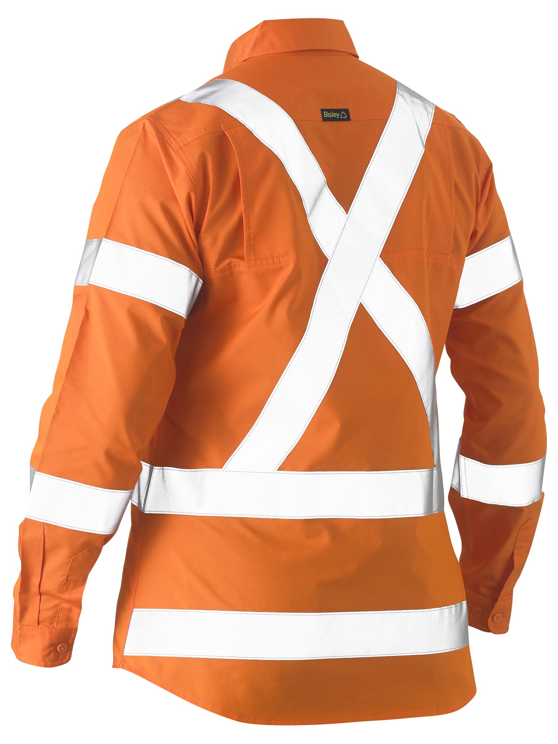 Bisley Women's X Taped Hi Vis Recycled Drill Shirt (BL6266XT)