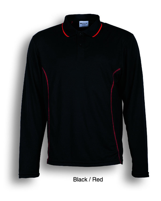 Black and red polo long sleeve shop