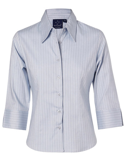 Winning Spirit Women's Pin Stripe 3/4 Sleeve Shirt (BS18)