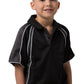 Be Seen-Be Seen Kids Polo Shirt With Contrast Sleeve Edge Piping-Black-Charcoal-White / 6-Uniform Wholesalers - 1