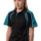 Be Seen-Be Seen Kids Polo Shirt With Contrast Sleeve Edge Piping-Black-Deep Teal-White / 6-Uniform Wholesalers - 2