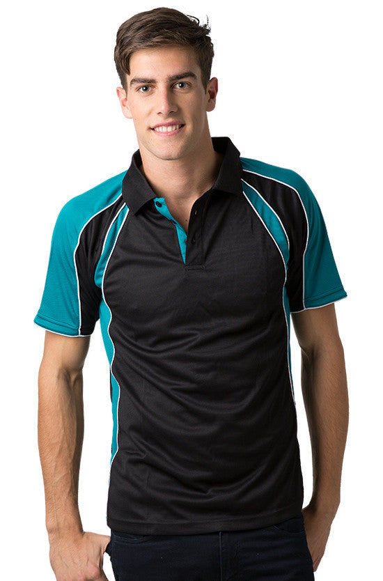 Be Seen-Be Seen Men's Polo Shirt With Contrast Sleeve 1st( 8 Color )-Black-Deep Teal-White / XS-Uniform Wholesalers - 2