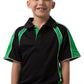 Be Seen-Be Seen Kids Polo Shirt With Contrast Sleeve Edge Piping-Black-Emerald-White / 6-Uniform Wholesalers - 3