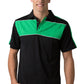 Be Seen-Be Seen Men's Polo With Contrast Shoulder-Black-Emerald-White / XS-Uniform Wholesalers - 1