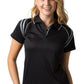 Be Seen-Be Seen Ladies Sleeve Polo Shirt With Striped Collar 1st( 10 Color )-Black-Grey / 8-Uniform Wholesalers - 2