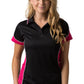 Be Seen-Be Seen Ladies Polo Shirt With Striped Collar 1st( 12 Color )-Black-Hot Pink-White / 8-Uniform Wholesalers - 2