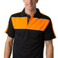 Be Seen-Be Seen Men's Polo With Contrast Shoulder-Black-Orange-White / XS-Uniform Wholesalers - 3