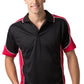 Be Seen-Be Seen Men's Polo Shirt With Striped Collar 1st( 10 Color All Black )-Black-Red-White / XS-Uniform Wholesalers - 8