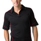 Be Seen-Be Seen Men's Polo Shirt With Contrast Piping-Black-Red / XS-Uniform Wholesalers - 1
