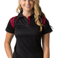 Be Seen-Be Seen Ladies Sleeve Polo Shirt With Striped Collar 1st( 10 Color )-Black-Red / 8-Uniform Wholesalers - 3