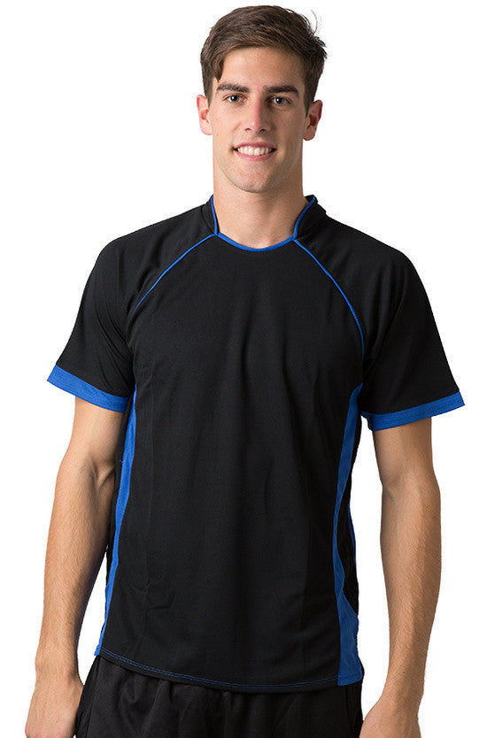 Be Seen-Be Seen Men's Polo Shirt With Pique Knit Body And Contrast 1st( 7 Color )-Black-Royal / XS-Uniform Wholesalers - 3